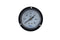 2" black steel with front flange general service pressure gauge with a plastic lens. Center back mount, 1/4" npt or 1/8" NPT, and a variety of pressure ranges. Front view of general service pressure gauge 0-30 psi