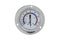 2" stainless steel with rear flange vapor thermometer. Polycarbonate lens with center mount. 1/4" npt, 120" chrome copper capillary with 1.75" chrome brass bulb with 031" o.d. -40°-65°F/C Front view of vapor thermometer