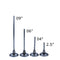 2" stainless steel bimetal thermometer with polycarbonate lens. Center back mount, 1/4" npt, 1/4" stem diameter. Varied stem lengths and temperatures. Side view of bimetal thermometer stem lengths 9", 6", 4", 2.5"
